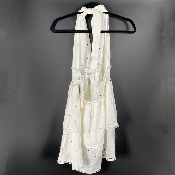 Superdown Emilia Mini Dress White Polka Dot Halter Backless Sz XL Women's‎ - Picture 12 of 14